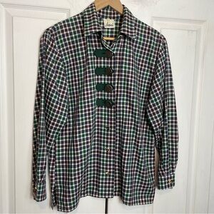 90s Plaid Shirt w Metal Buttons